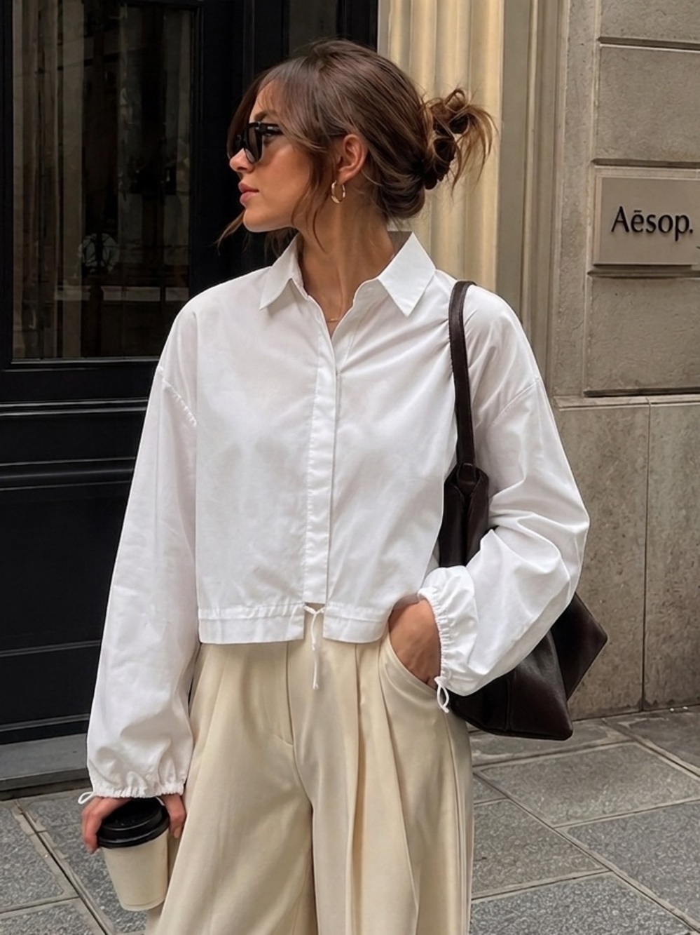grey lab drawstring blouse
